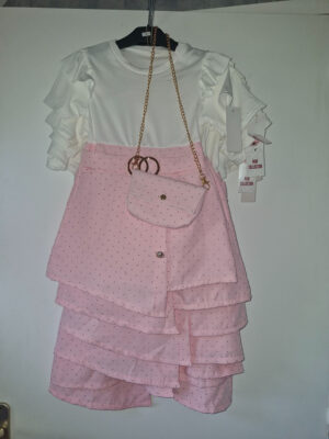 Ensemble rose fille à volants